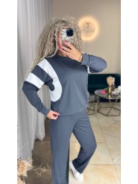 Жіночий повсякденний костюм графiтового кольору 34985