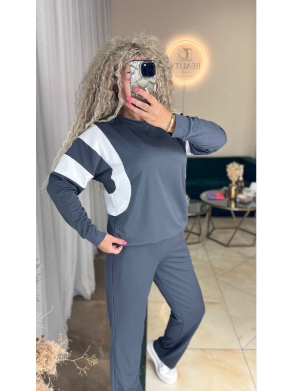 Жіночий повсякденний костюм графiтового кольору 34985