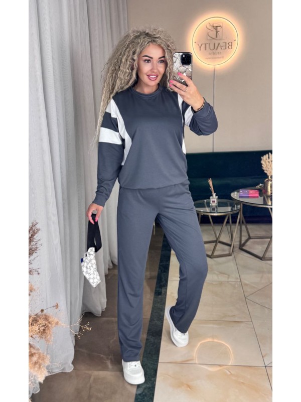 Жіночий повсякденний костюм графiтового кольору 34985