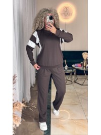 Жіночий повсякденний костюм коричневого кольору 34987