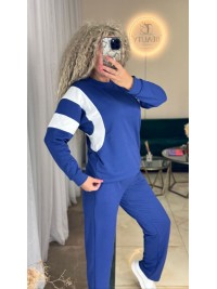 Жіночий повсякденний костюм синього кольору 34988