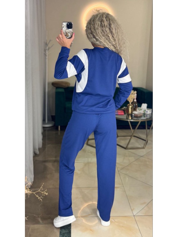 Жіночий повсякденний костюм синього кольору 34988