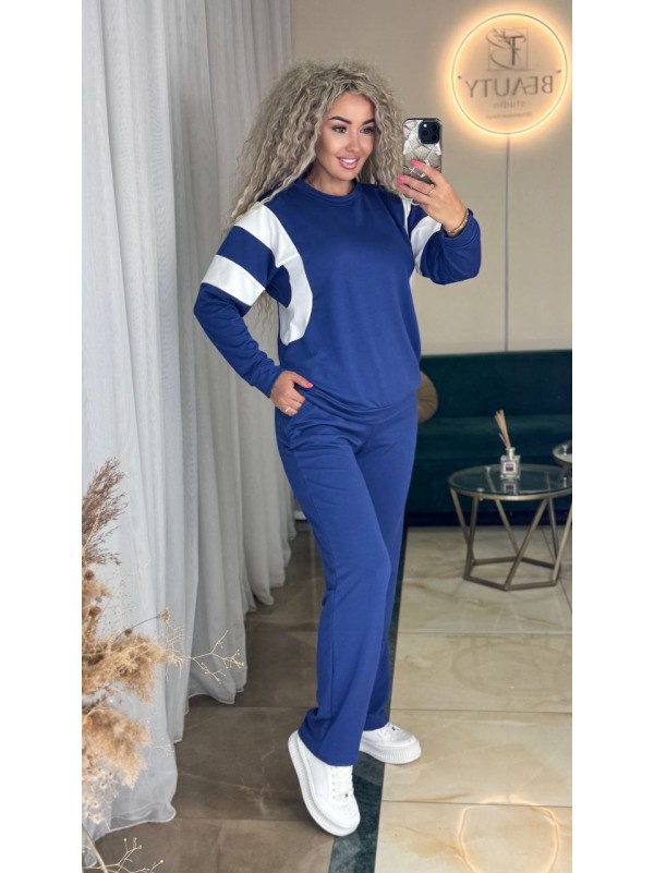 Жіночий повсякденний костюм синього кольору 34988