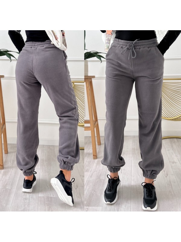 Жiночi флiсовi штани вiльного крою графiтового кольору 34989