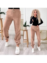 Жiночi флiсовi штани вiльного крою бежевого кольору 34993