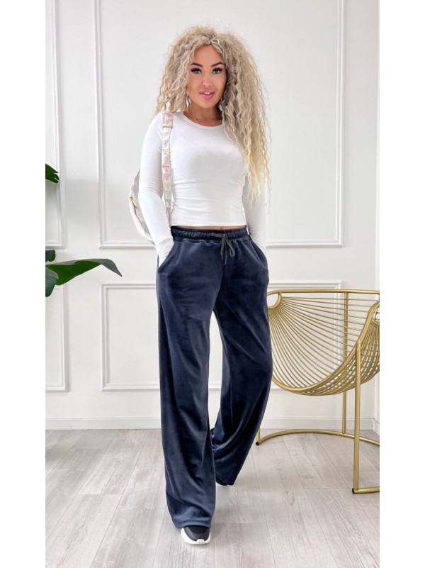 Жiночi велюровi штани графiтового кольору 34994