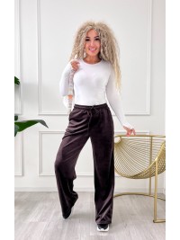 Жiночi велюровi штани коричневого кольору 34996