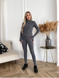 Жіночий костюм гольф+лосiни графiтового кольору 35008