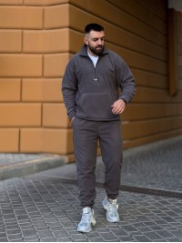 Чоловічий  флiсовий костюм графiтового кольору 35066