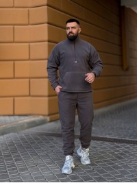 Чоловічий  флiсовий костюм графiтового кольору 35066