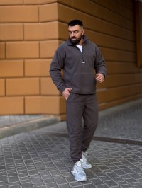 Чоловічий  флiсовий костюм графiтового кольору 35066