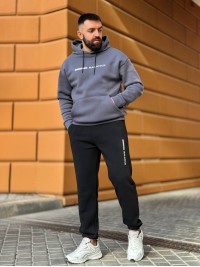 Теплий чоловічий костюм графiтового кольору 35067