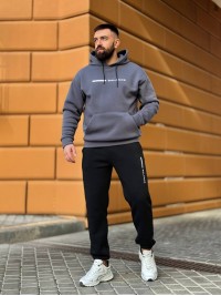 Теплий чоловічий костюм графiтового кольору 35067