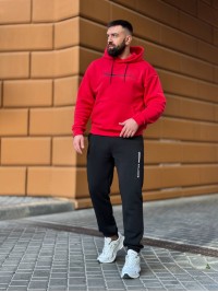 Теплий чоловічий костюм червоного кольору 35068