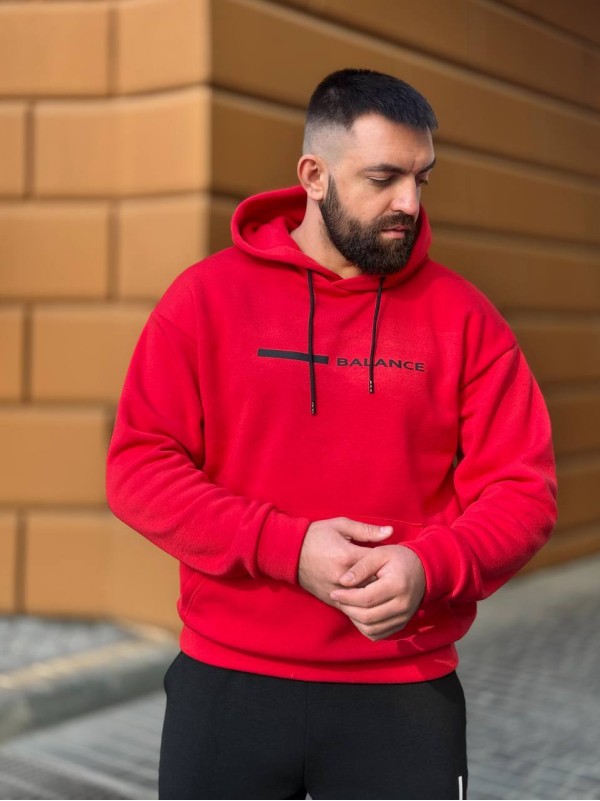 Теплий чоловічий костюм червоного кольору 35068