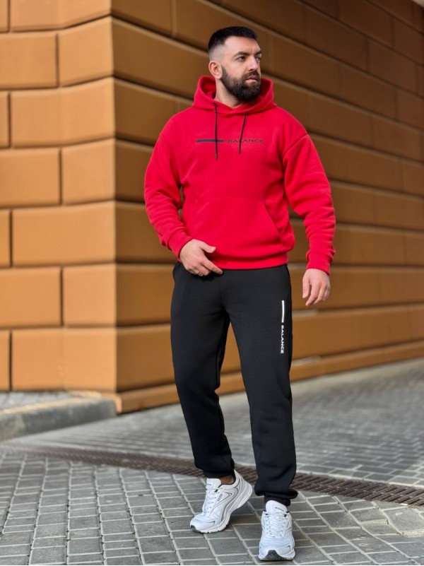 Теплий чоловічий костюм червоного кольору 35068