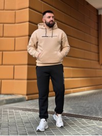 Теплий чоловічий костюм бежевого кольору 35069