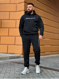 Теплий чоловічий костюм з написом чорного кольору 35070