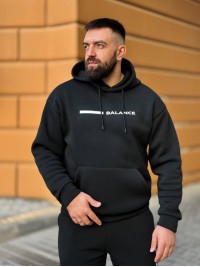 Теплий чоловічий костюм з написом чорного кольору 35070