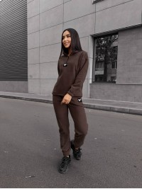 Жіночий костюм флісовий коричневого кольору 35075