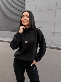 Жіночий костюм флісовий чорного кольору 35078