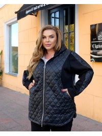 Жіночий теплий костюм штани+куртка чорного кольору 35080