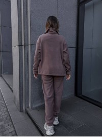 Жіночий теплий костюм на змiйцi коричневого кольору 35121