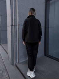 Жіночий теплий костюм на змiйцi чорного кольору 35122