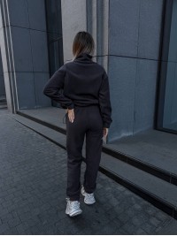 Жіночий теплий костюм на змiйцi графiтового кольору 35123