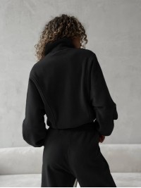 Жіночий теплий костюм на змiйцi чорного кольору 35135