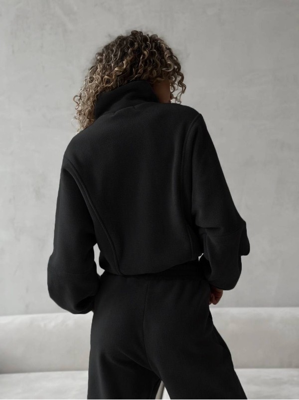 Жіночий теплий костюм на змiйцi чорного кольору 35135