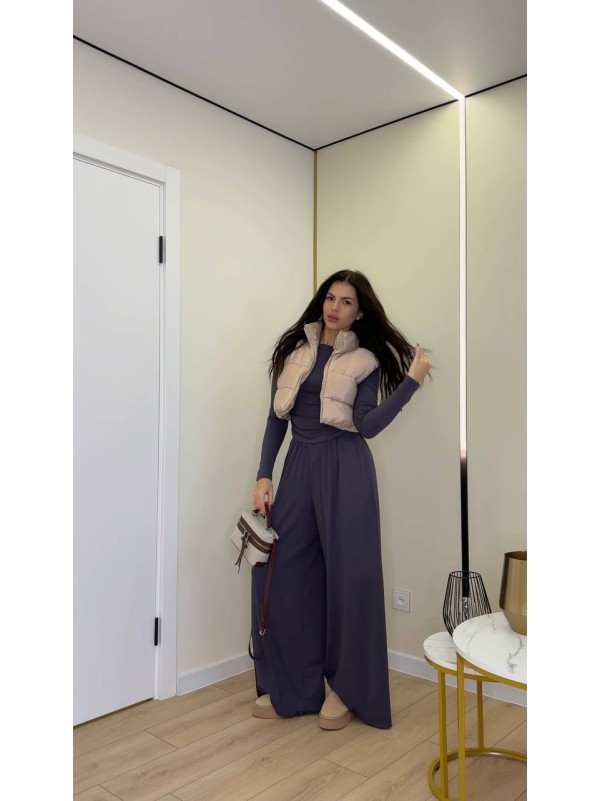 Прогулянковий жіночий костюм графiтового кольору 35166