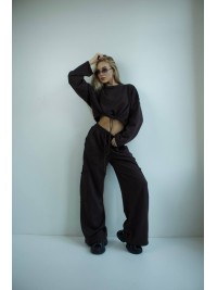 Жіночий костюм джогери+худi чорного кольору 35172