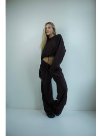 Жіночий костюм джогери+худi чорного кольору 35172