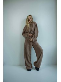 Жіночий костюм джогери+худi кавового кольору 35173