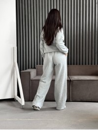 Жіночий теплий костюм на флiсi сiрого кольору 35175