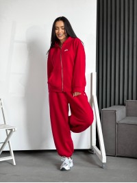 Жіночий теплий костюм на змiйцi червоного кольору 35191