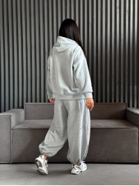 Жіночий теплий костюм на змiйцi сiрого кольору 35193