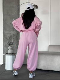 Жіночий теплий костюм на змiйцi рожевого кольору 35196