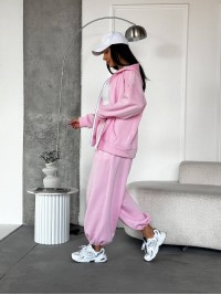 Жіночий теплий костюм на змiйцi рожевого кольору 35196