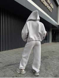 Жіночий теплий костюм на змiйцi сiрого кольору 35199