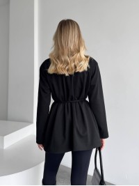 Жіночий пiджак з плечиками чорного кольору 35221