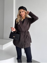 Жіночий пiджак з плечиками коричневого кольору 35224