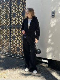 Жiночий флiсовий комбінезон чорного кольору 35279