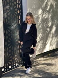 Жiночий флiсовий комбінезон чорного кольору 35279