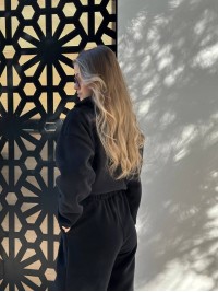 Жiночий флiсовий комбінезон чорного кольору 35279