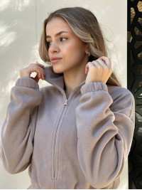 Жiночий флiсовий комбінезон бежевого кольору 35280