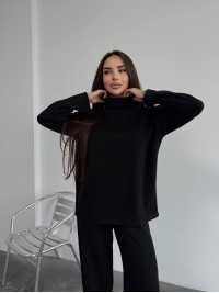 Базовий жiночий костюм з ангори чорного кольору 35283