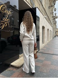 Базовий жiночий костюм з ангори сiрого кольору 35315