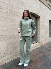 Базовий жiночий костюм з ангори м'ятного кольору 35317